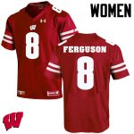 Women's Wisconsin Badgers NCAA #8 Joe Ferguson Red Authentic Under Armour Stitched College Football Jersey JS31G31FF